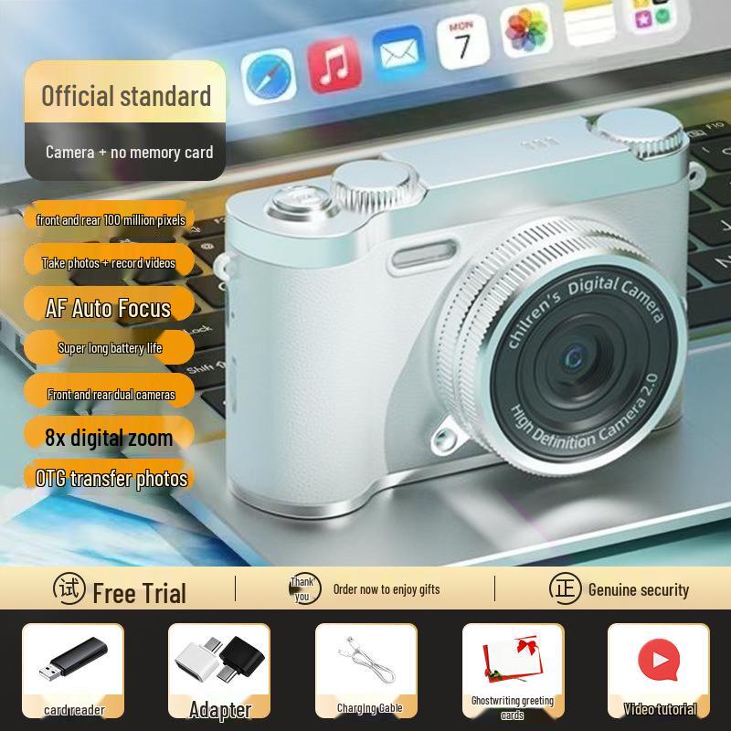 Zhao Lusi 9600W Pixel Dual Lens Cute Retro Digital Camera with Mobile Upload Capability for Students