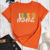 Cotton T-Shirt Short Sleeve Round Neck Women 2d Print Tops