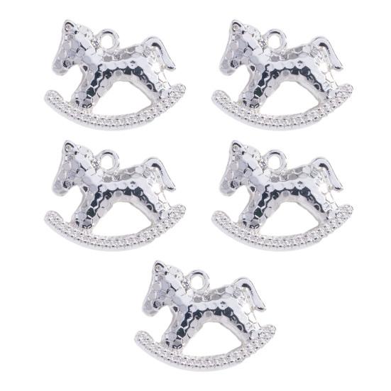 5Pcs Zinc Alloy Horse Charm Metal Electroplating Horse Charm Decoration Accessories DIY Keychain Jewelry Earring Bracelet Necklace Pendant