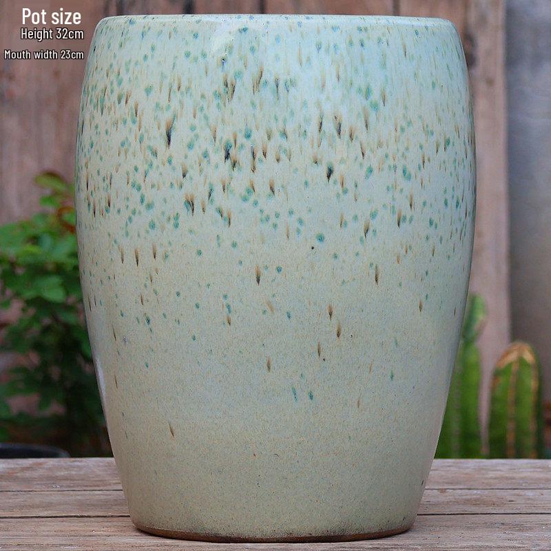 Large Vintage Ceramic Flower Pot for Indoor/Outdoor Plants - Breathable Tall Wide-Mouth Design for Bougainvillea & Succulents