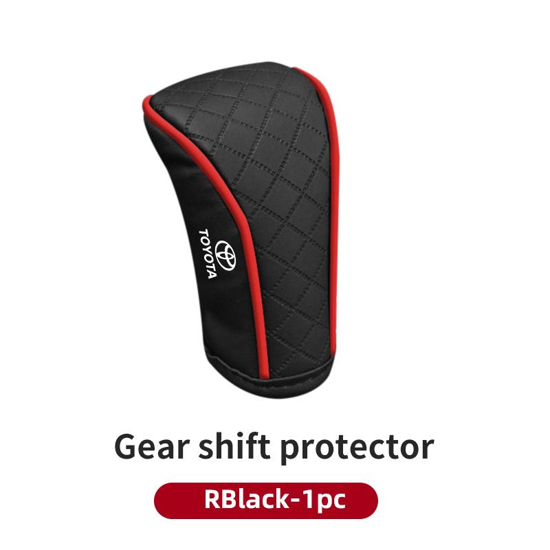 Car Shift Handle Cover PU Leather Car Gear Shift Knob Protector For Toyota Corolla Yaris Camry CHR Hilux Avensis Key Accessories