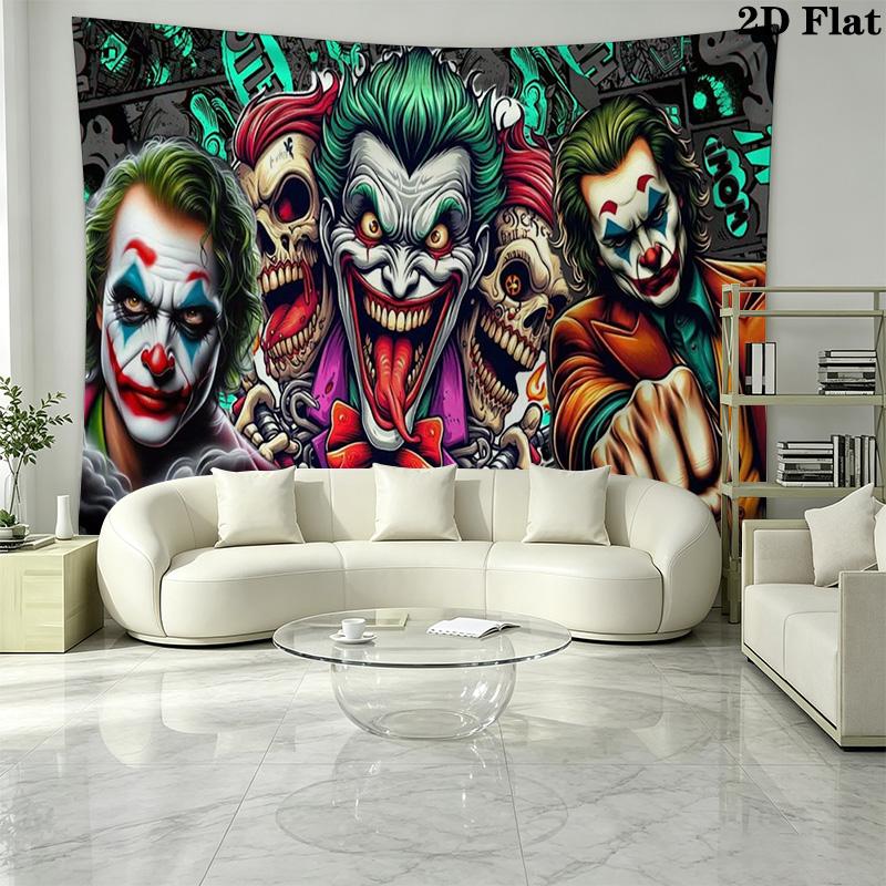 Clown joker Wall Tapestry Aesthetic Wall Hanging Printed Fabric Blanket Decorative Tapestries for Bedroom Living Room Home Decor