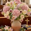 Artificial Flowers Rose Chrysanthemum Silk Wedding Home Room Table Festival Wreath Outdoor Garden Diy Gift Bridal Bouquet Decora