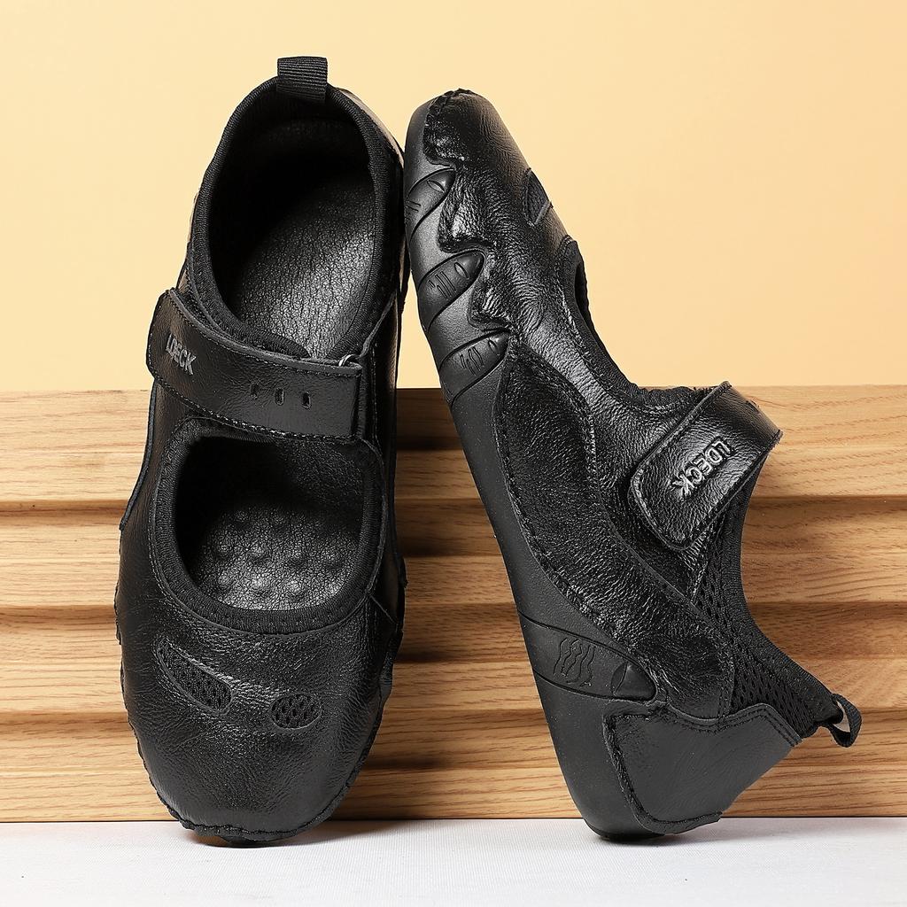 Fashion New Sports Leisure Women Beach Genuine Leather Shoe Fashion Mary Soft Sole Sneakers Wear-Resistant Big Size Handmade Women Shoes