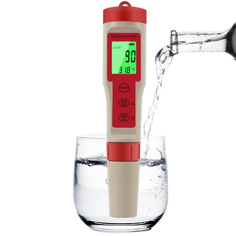 PEZ9908 Portable Handheld Water Quality Tester 4 In 1 PH Total Dissolved Solids EC Temperature Detector Multi