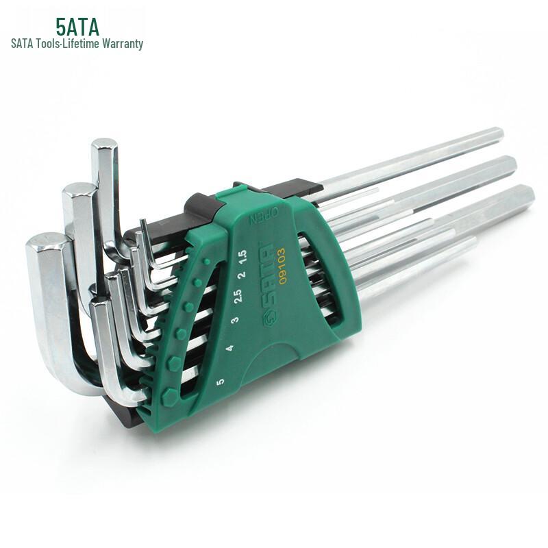 SATA 9-Piece Metric Extra Long Hex Key Wrench Set
