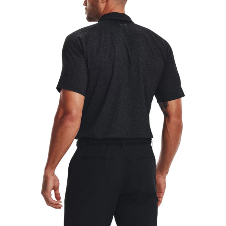 Under Armour Solid Color Casual Short Sleeve Polo Men Tops Black 1377294-001