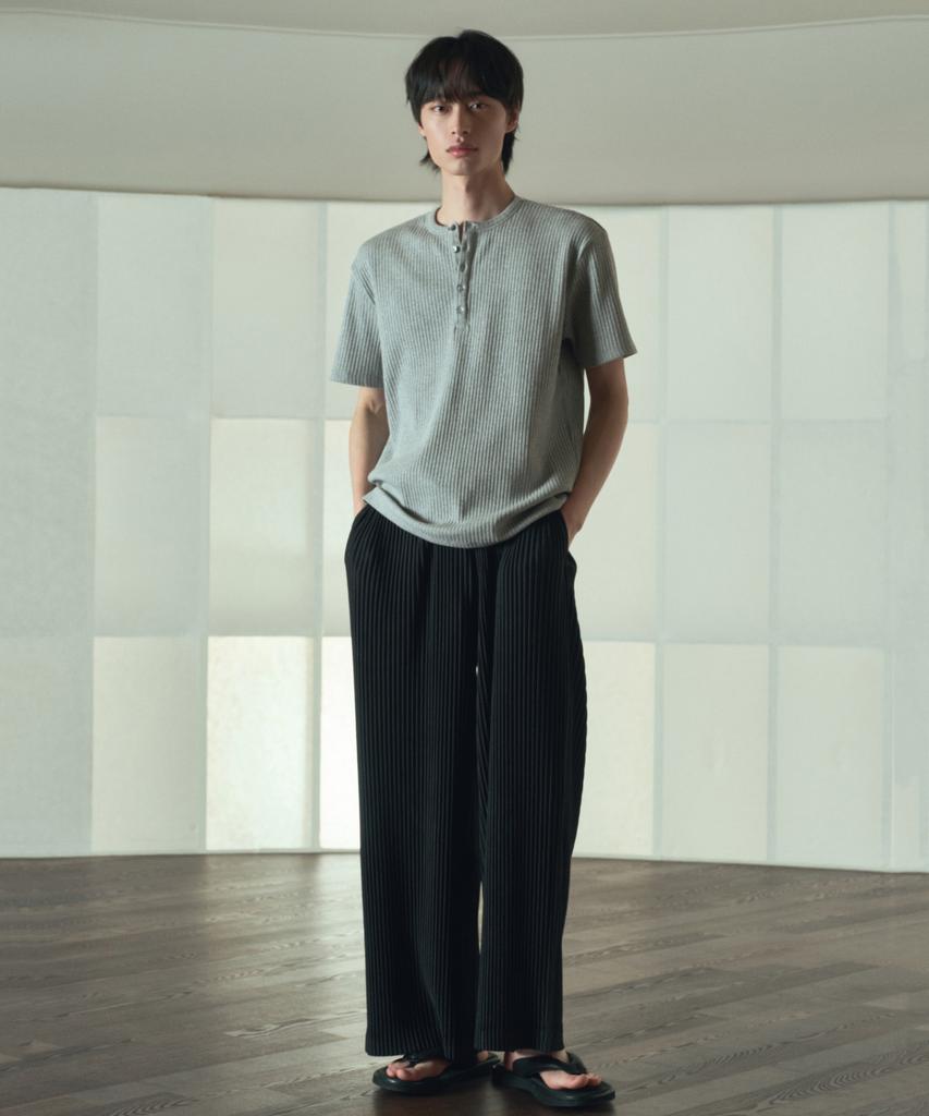 Tienjiti Yoyogi Pleats Wide Pants (Black) Tnpa6E108Bk