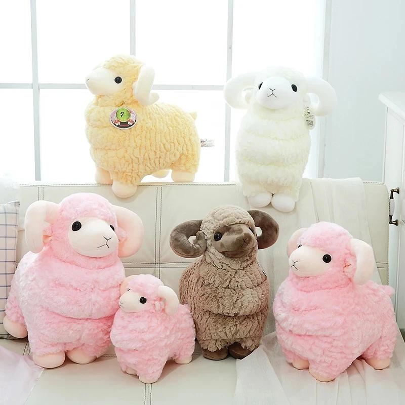 38 CM Sheep Plush Toys Simulation Stuffed Animal Soft Doll Real Life Plush Sheep Toys for Pupuy Baby Kids Gift