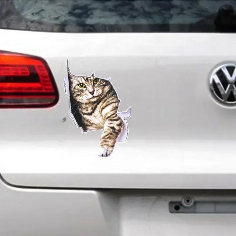 Car Stickers 3D Cartoon Cat Creative Cats and Dogs In the Cracks PVC Stickers Auto Car Decal Decals Car-styling Accessories