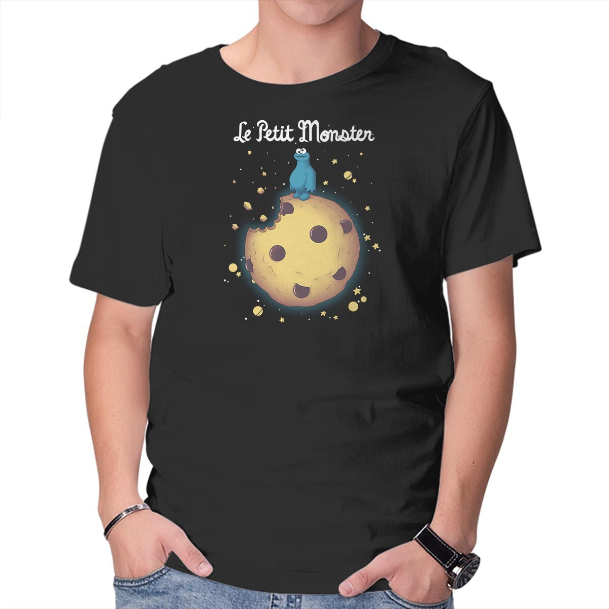 Unisex Crew Neck T-Shirt Le Petit Monster Graphic Short Sleeve Casual Tee M