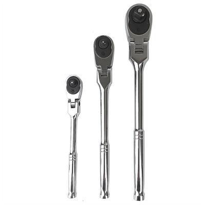 A25F-3-Piece Flex-Head Ratchet Set 1/2, 3/8, 1/4 Inch Drive Ratchet Set 72-Tooth Quick-Release Flexible Swivel Head Ratchet Wren