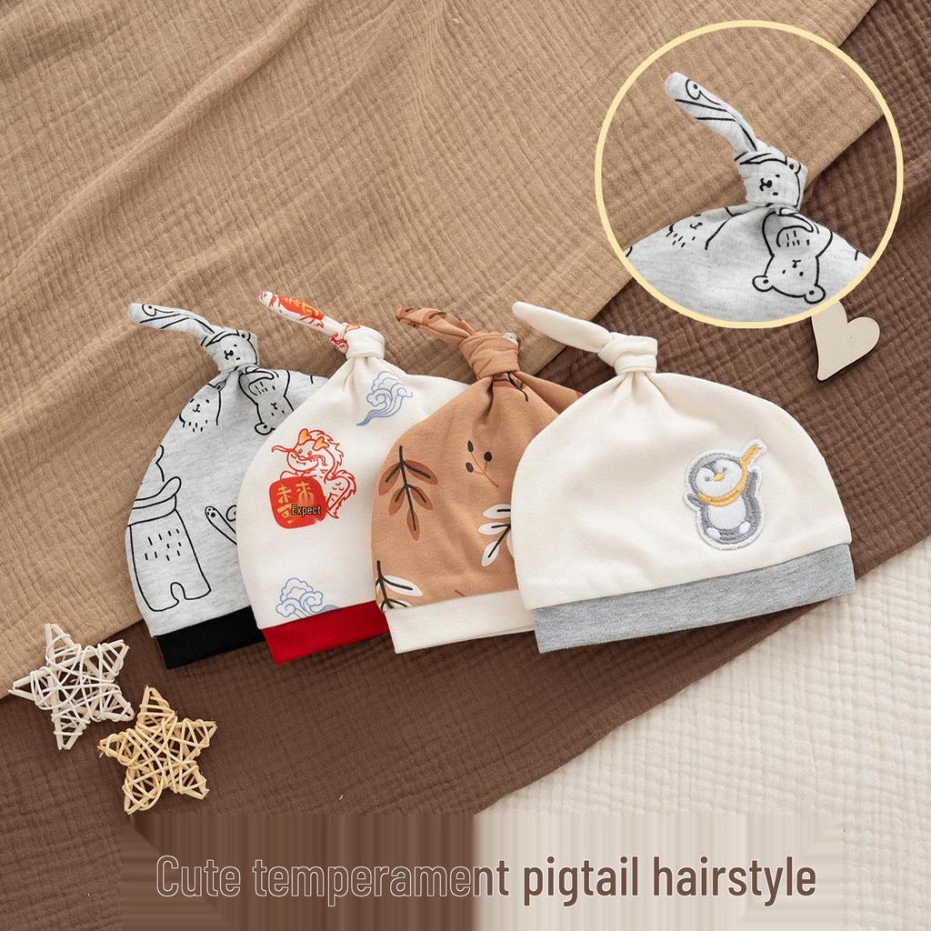 Unisex Yenidoğan Bebek Şapkası, 0-3 Ay, Saf Pamuk, Yumuşak, Çift Katmanlı, Sonbahar/Kış için İdeal