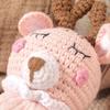 Soft Cotton Baby Comforting Blanket with Adorable Animal Crochet Design Gentle Mood Appease Toy for Infant