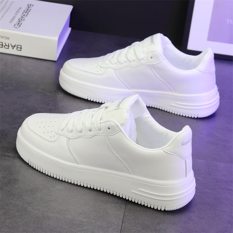 Black shoes board shoes men's and women's spring and autumn 2025 new thick-soled heightening white shoes sports and leisure single shoes trendy men's