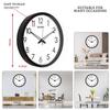 Sober 12-inch Plastic and Glass Silent Movement Wall Clock (Black Frame)