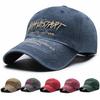 Unisex Distressed Embroidered Cotton Baseball Cap with Soft Brim for Sun Protection