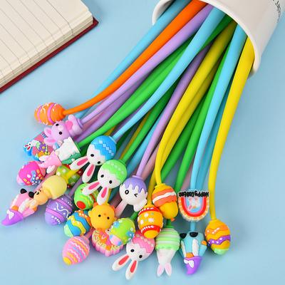 WTEMPO 10PCS Easter Shake-Shake Pens Cartoon Silicone Creative Rabbit Pens Tip Stationery Cute Rabbit Signature Pens