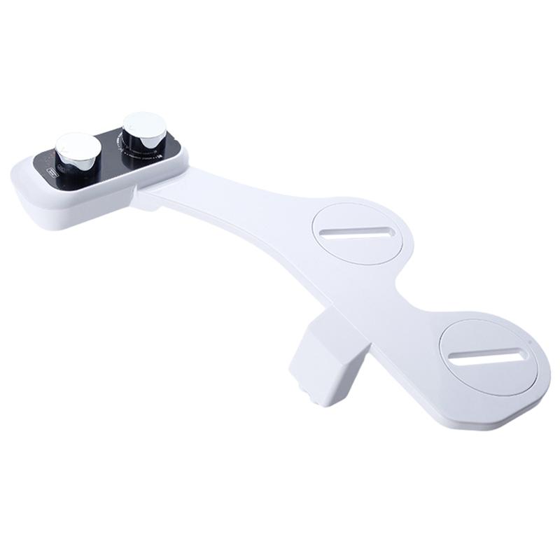 

Promotion! Bidet Attachment Ultra-Slim Toilet Double Nozzle Spiral Adjustable Water Pressure Non-Electric Sprayer