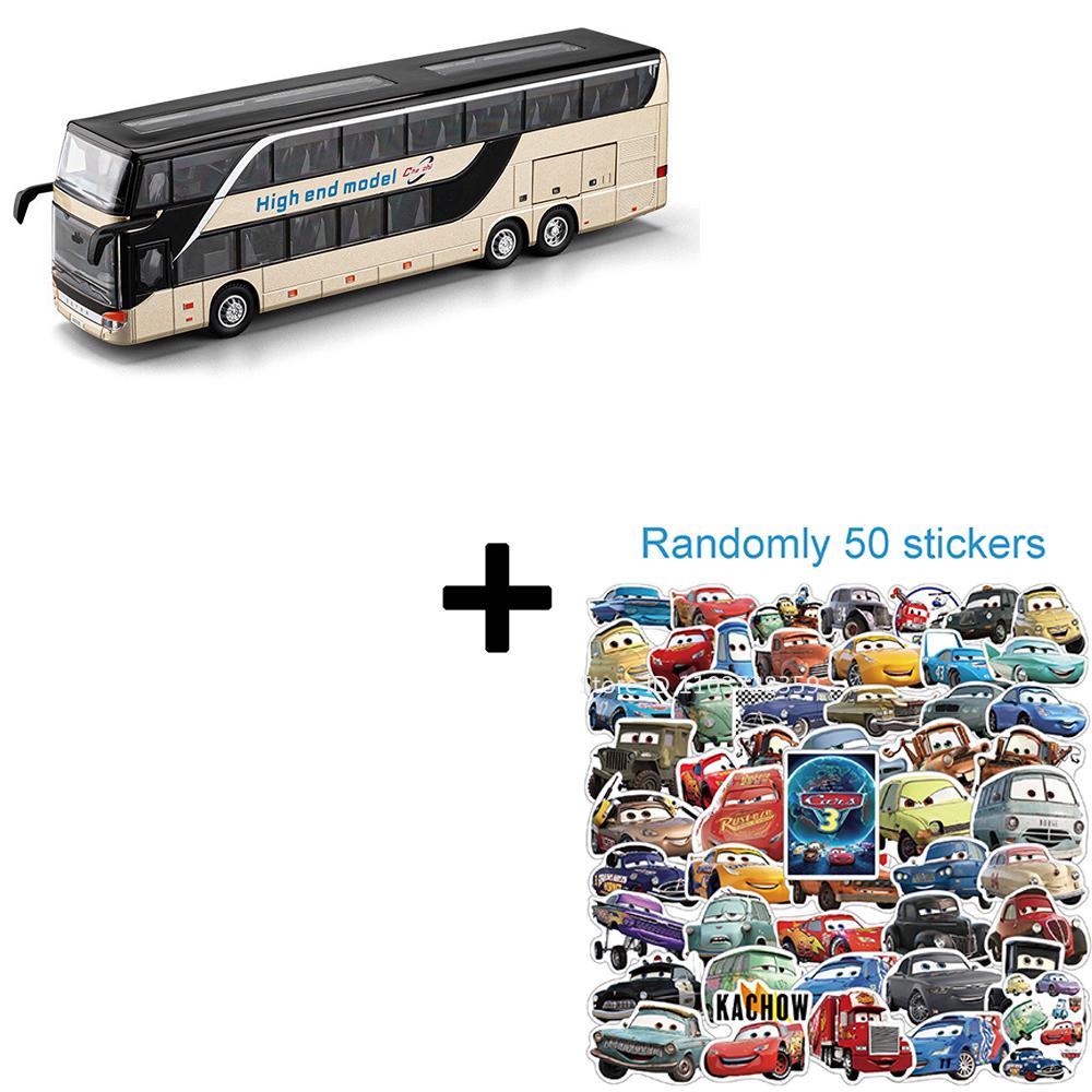 1:30 Business Bus Model Car Toys Alloy Diecast Long Distance Buses Pull Back Doors Opened Sound Light Ornament Cars Kids Gifts