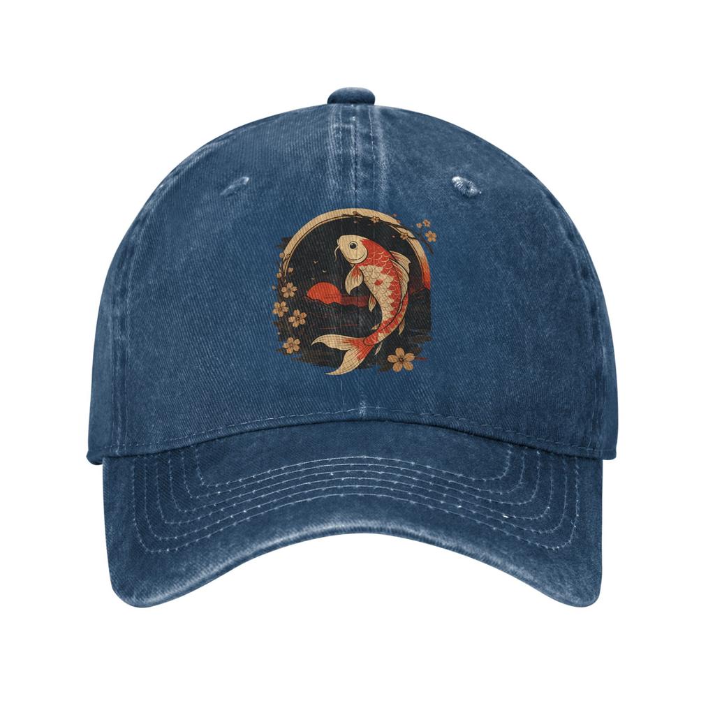 Kawaii Koi Anime Japanse Baseballpet Retro Verweerd Gewassen Snapback Hoed Unisex Buiten Trainen Verstelbare Pasvorm Petten Pet