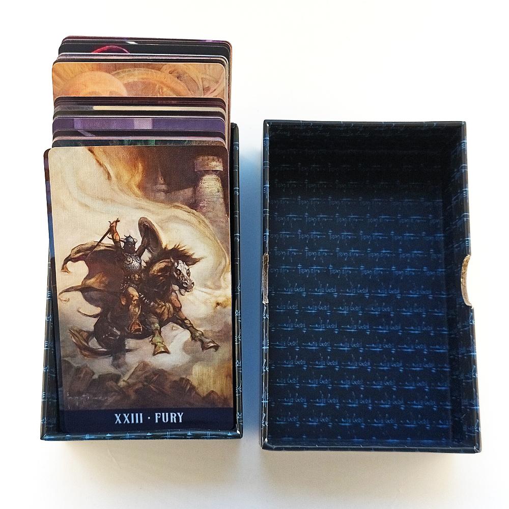 12*7cm Frazetta Fantasy Tarot In Rigid Box 80 Pcs Cards Dedicated To Frank Frazetta Printed On 350GSM Double-embossed Cardstock