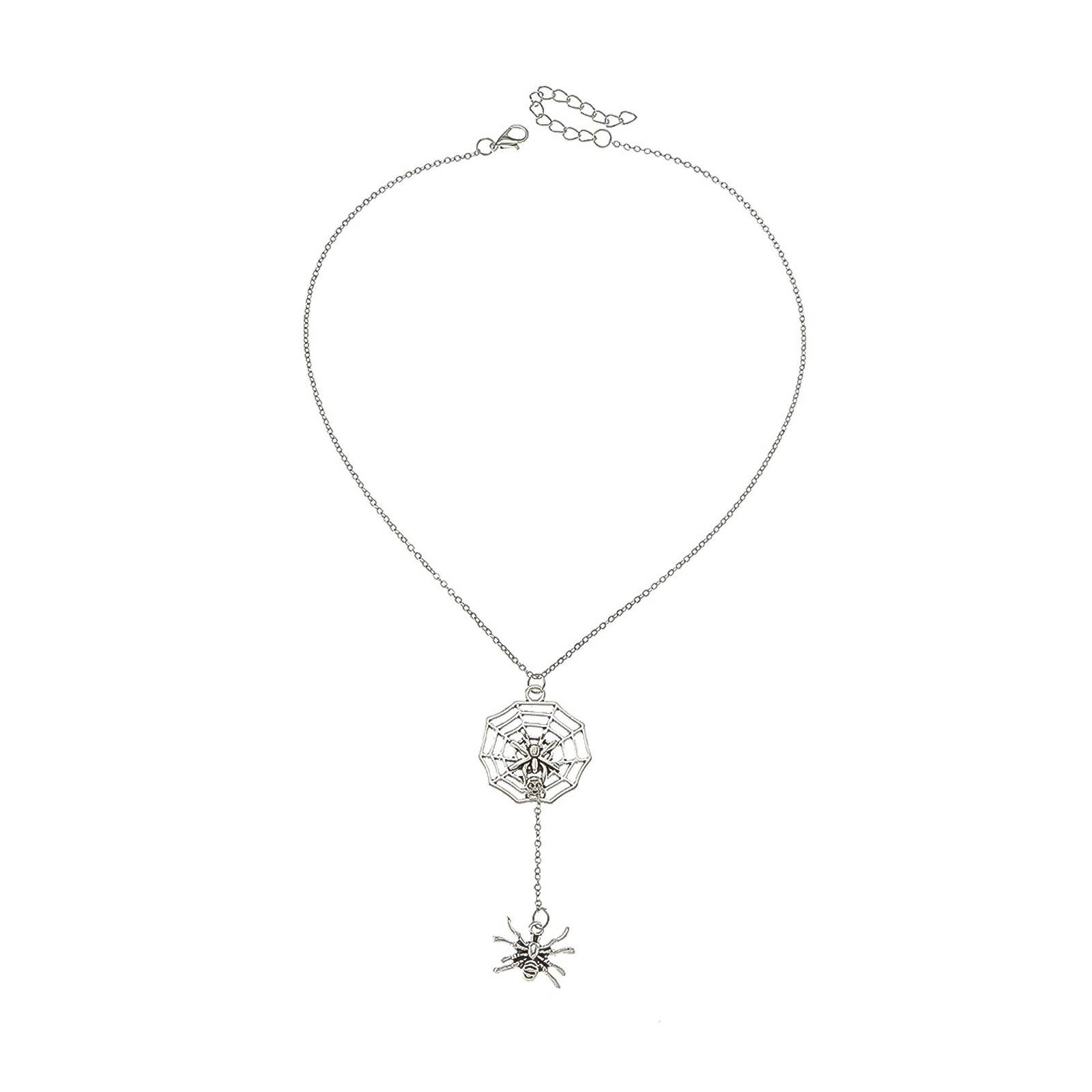 

Личное ожерелье, ожерелье на Хэллоуин, женский праздничный памятный подарок One Size серебряный