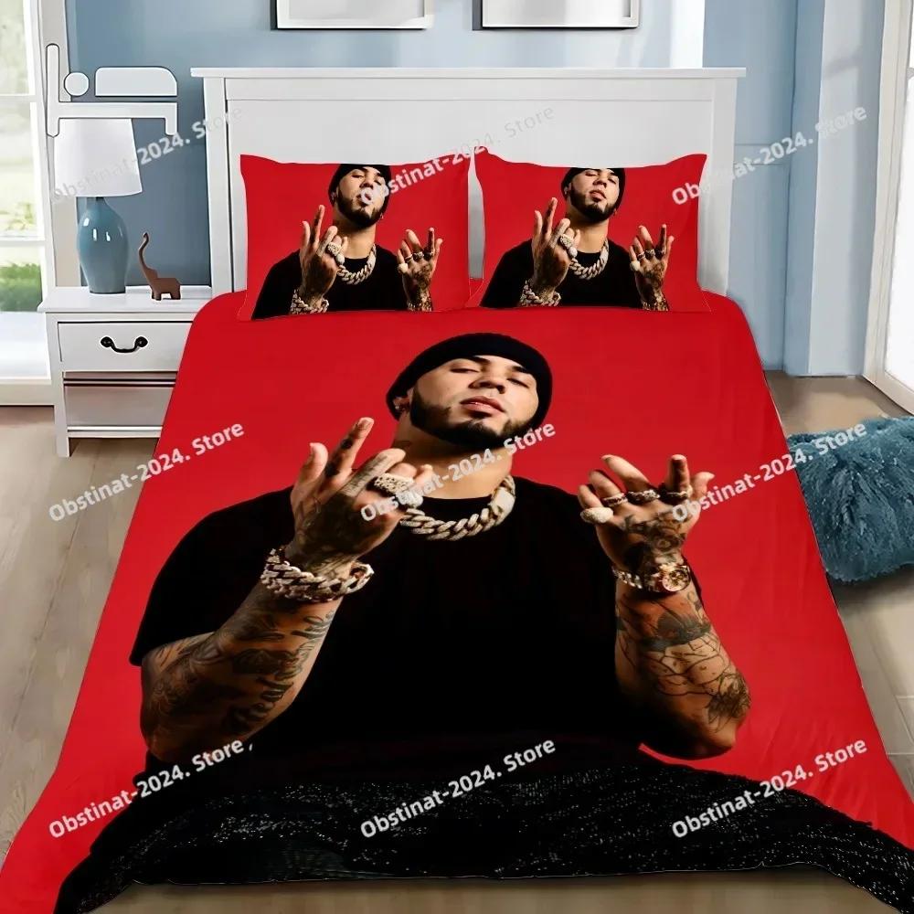Anuel AA Real Hasta La Muerte Duvet Cover Pillowcase Bedding Set Boy Girl Bedroom Decoration Children Single Double Large Size