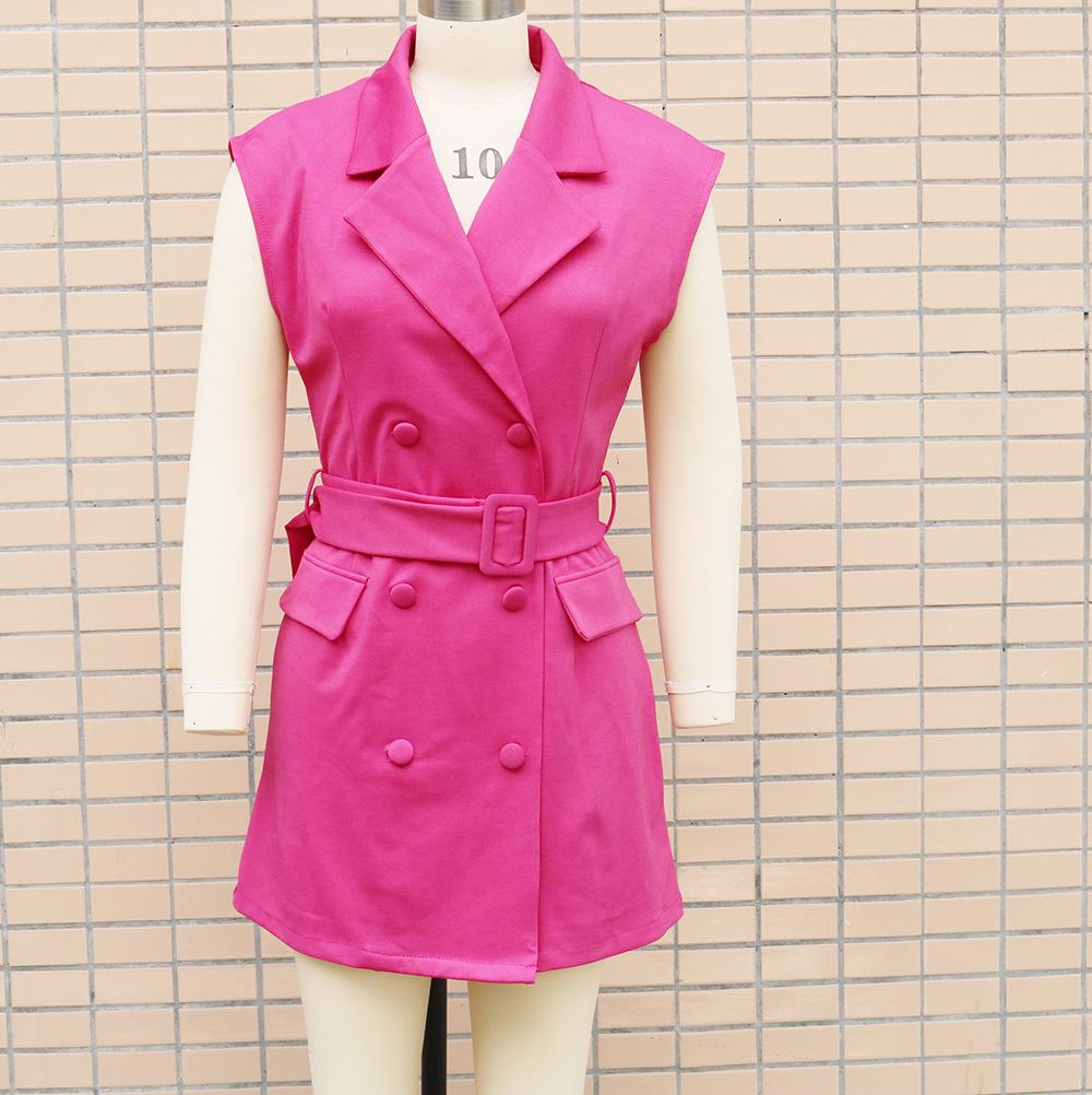 2023 Summer Women's Suit Collar Office Dress - European and US Style