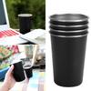 4PCS Black Drinking Cup Durable Beverage Cup Lightweight Stainless Steel Cup  Outdoor Camping