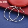 925 Sterling Silver Extra-Fine Polished Large Hoop Earrings - Exquisite Evening Jewelry