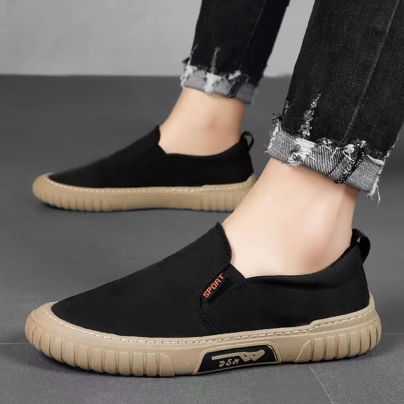 Summer ice silk men's shoes umbrella cloth breathable casual sports shoes driving shoes lazy canvas shoes