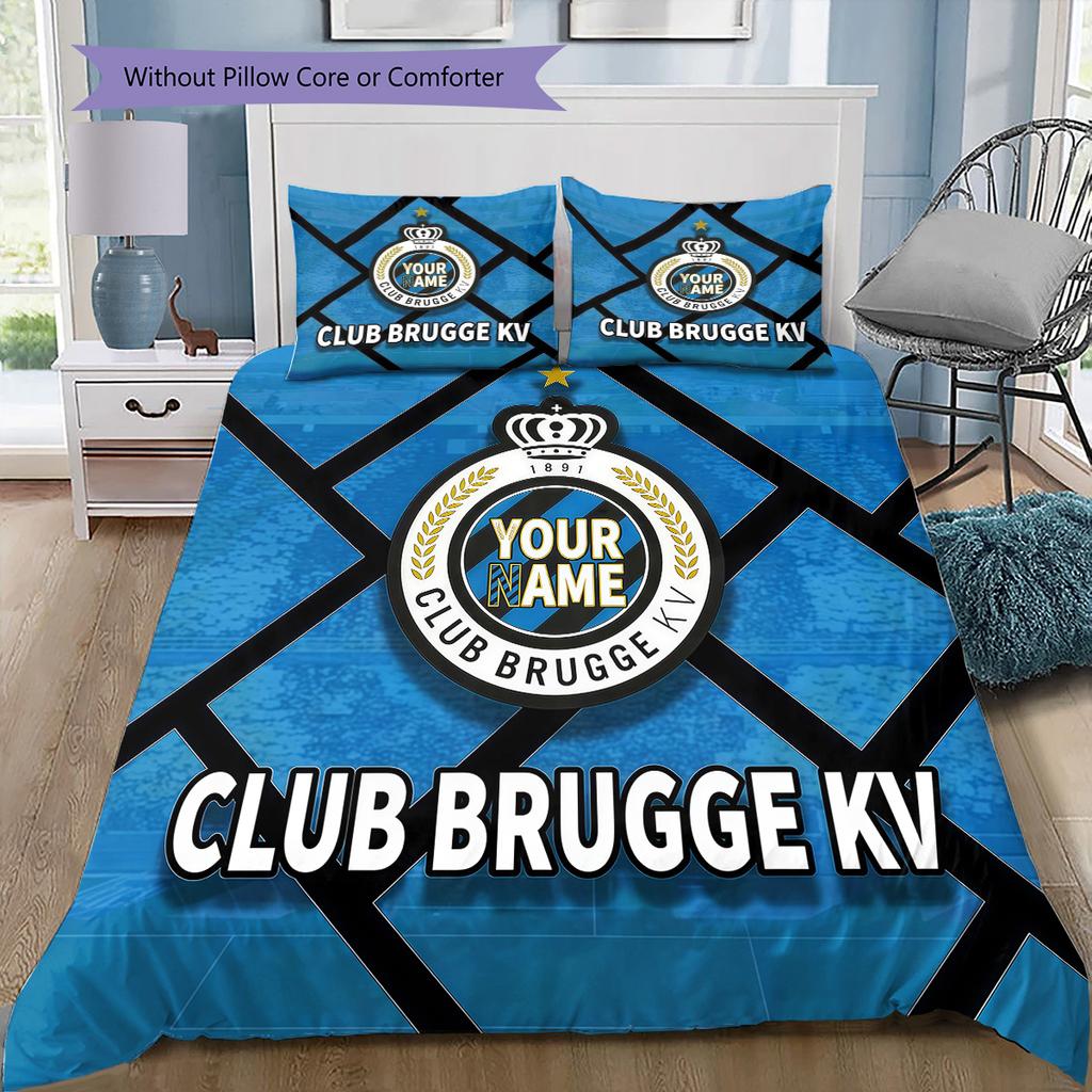 Club Brugge Kv Custom Name Pattern Bedding Quilt Set Quilt Cover Pillowcase Home Birthday Gift(1 * Duvet Cover + 2 * Pillowcase, Without Core)