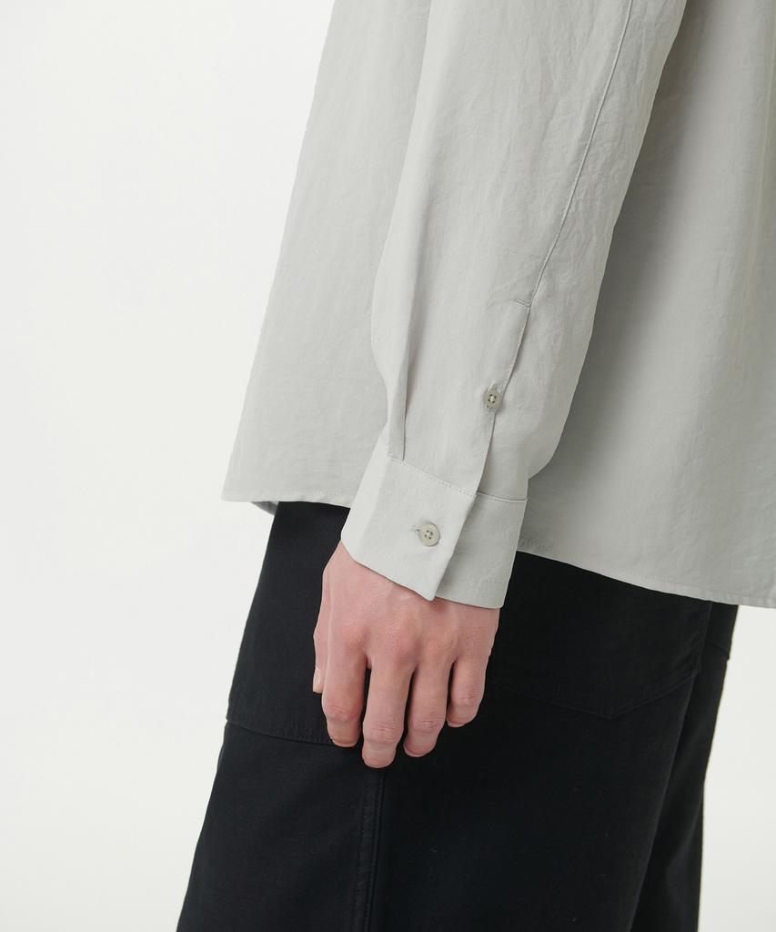 MUSINSA STANDARD Relaxed Linen-Like Tunic Shirt [Light Warm Grey]