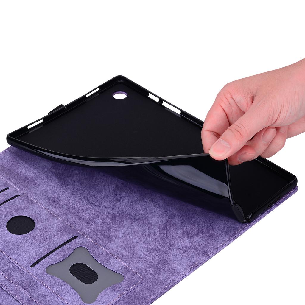 Applicable To iPad 10th Generation Flat Leather Case Pro12.9 Inch Retro Matte Embossed Card Bracket Leather Case Air