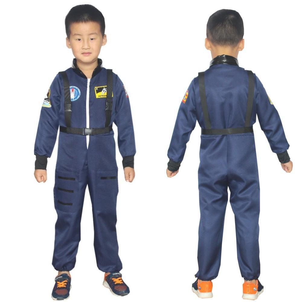 Astronaut Pilot Spacesuit Costume for Kids - Children's Day Cosplay & Class Activity Outfit