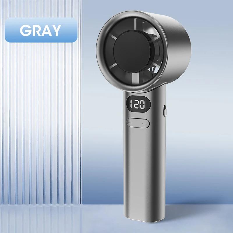 120 Gears Handheld Fan Desktop Small Fan Portable USB Charging Turbo Fan High-speed Mini Fan Data Disply Air Conditioner Fans