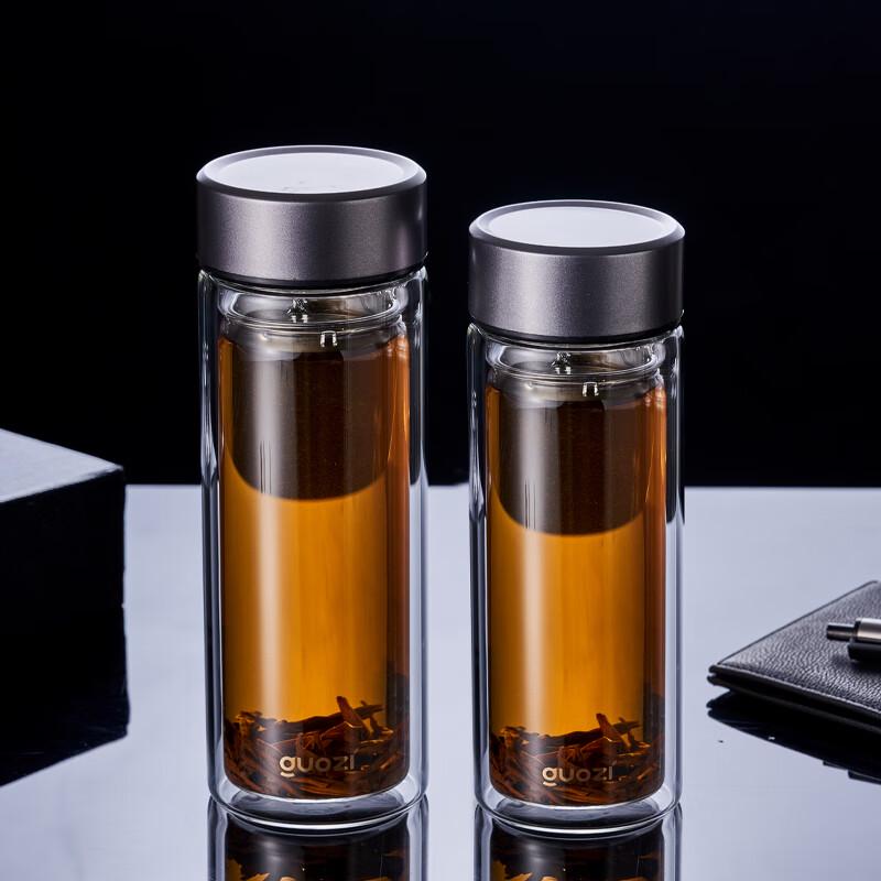 GUOZI Double Wall Glass Tea Infuser Mug