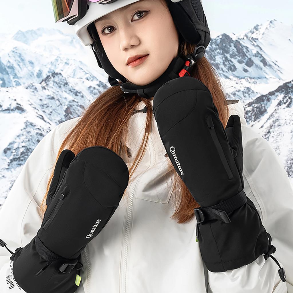 Fingerless Full Length Ski Gloves Size M Waterproof - Black