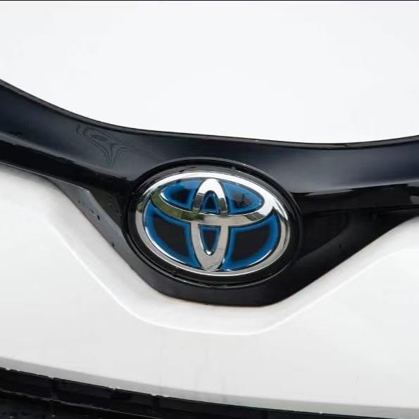 1Pz Logo Ibrido Blu 3D per Auto Griglia Anteriore Cofano Bagagliaio Emblema per Toyota Corolla Camry RAV4 Hilux Highlander Yaris Alphard HRV Reiz CWH1