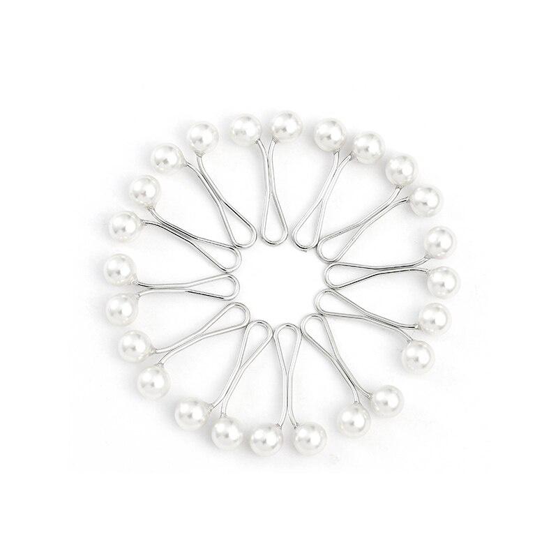 12Pcs/Lot Anti Slip Brooch Headscarf Shawl Scarf Lady Muslim Fixed Pins Scarf Hijab Clips Pearl Stylish Brooch for Women Jewelry