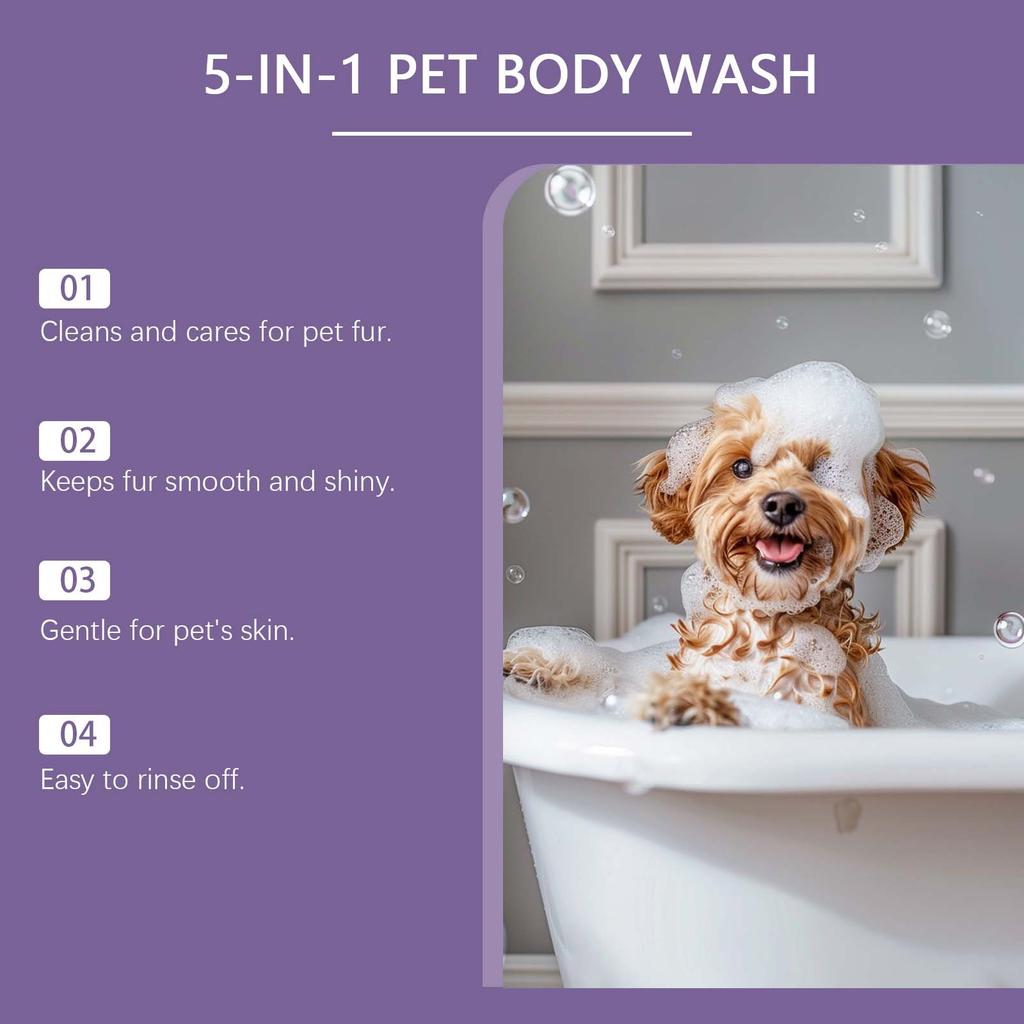 EelJoy 5-in-1 Pet Shampoo Gentle Fur Cleaning And Care Maintains Smooth Shiny Coat for Pets