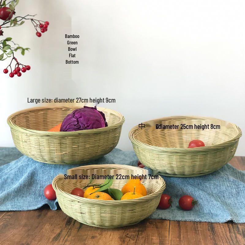 Bamboo Weaving Basket with Base - Handmade Fruit or Snack Holder