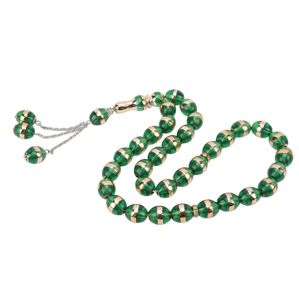Beads Rosary 33 Grains Exquisite Unique Pattern Religious Article Worship Prayer SuppliesGreen