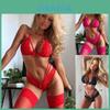 Elegant Women Sexy Lingerie Nightwear Dress Babydoll G-string Lace Bra Set For Romantic Evenings