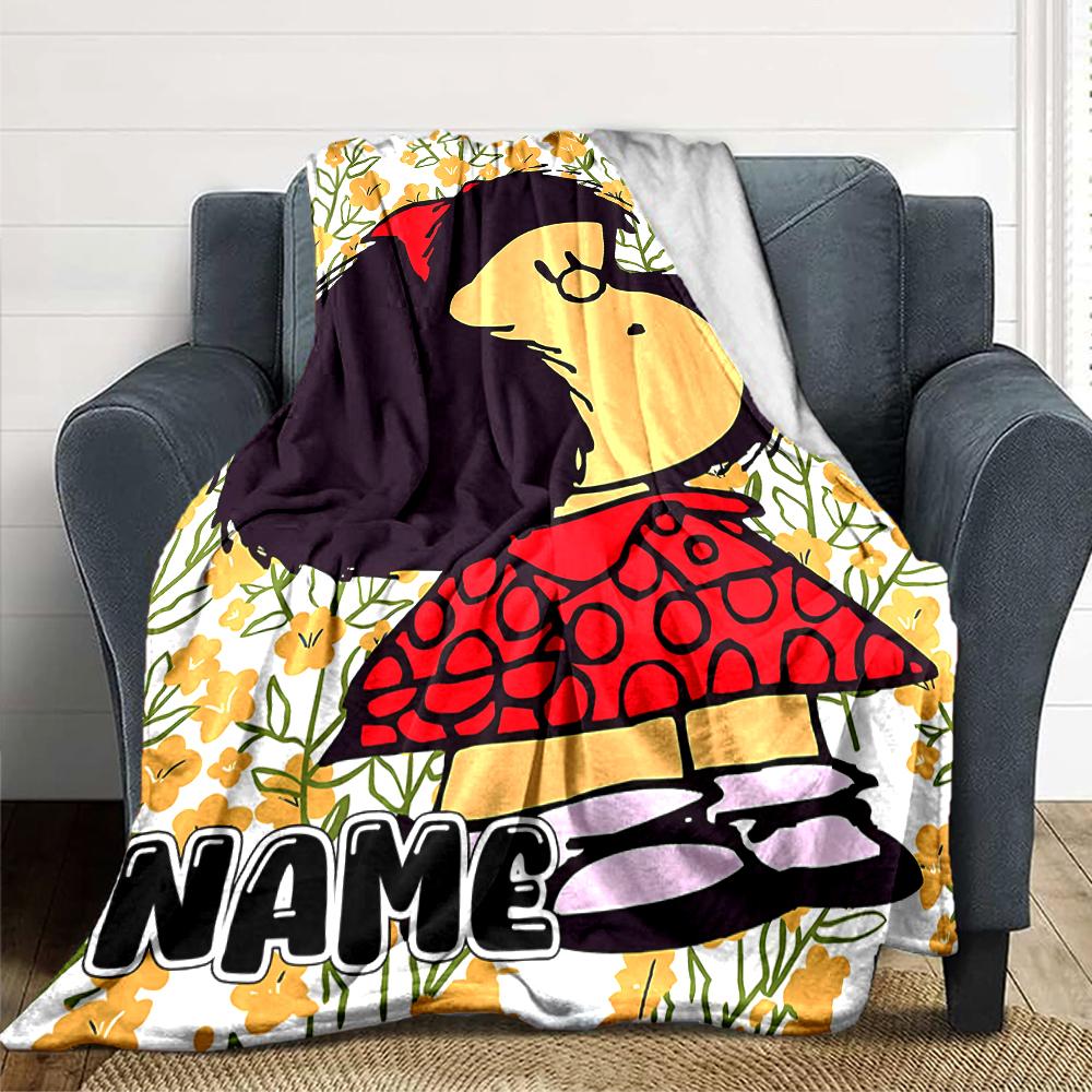 Custom Name Mafalda'S Adventures Party Blanket For Couch Bed Plush Cozy Fuzzy Blanket Super Soft Warm Blankets For Fall And Winter 091626