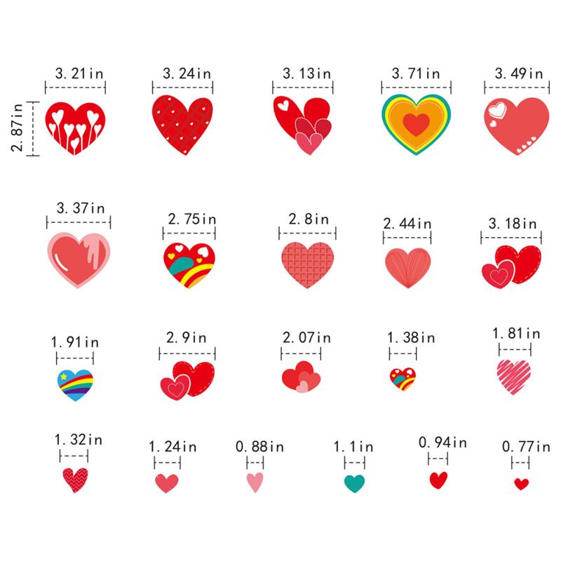 194 Stück Valentinstag Herzförmiger Glasfensteraufkleber Selbstklebend Elektrostatische Fensterfolien