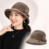 Thickened Warm Women's Woolen Knitted Hat Tweed Bucket Hat Vintage Fisherman Hat Outdoor Wear