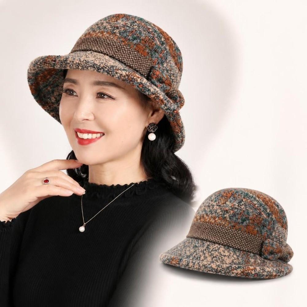 Thickened Warm Women's Woolen Knitted Hat Windproof Bucket Hat Fisherman Hat  Autumn Winter Season