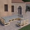 Day and Night - Day and Night Garden Furniture Set 9 Pieces and Cushions Solid Pine Wood
